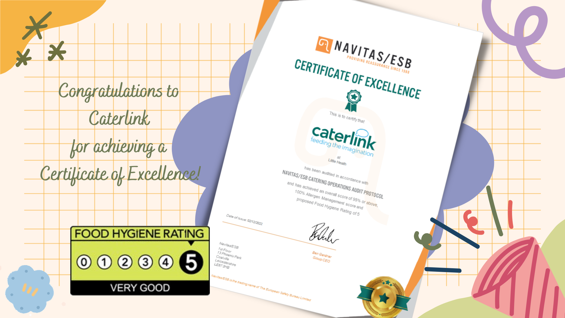 Caterlink Certificate of Excellence