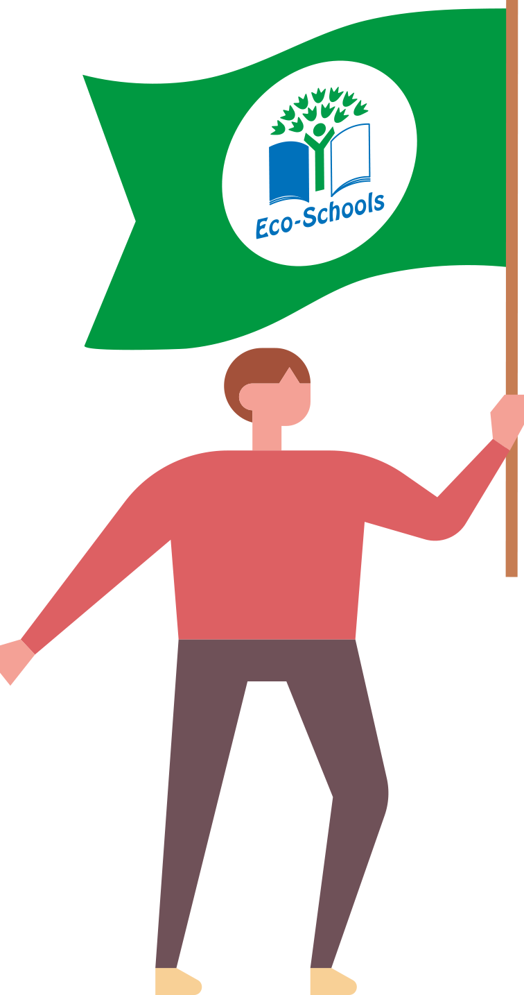 Eco-Schools Person with Flag