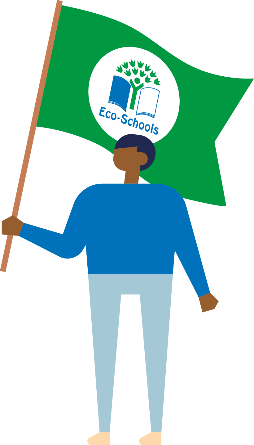 Eco-Schools Person with Flag