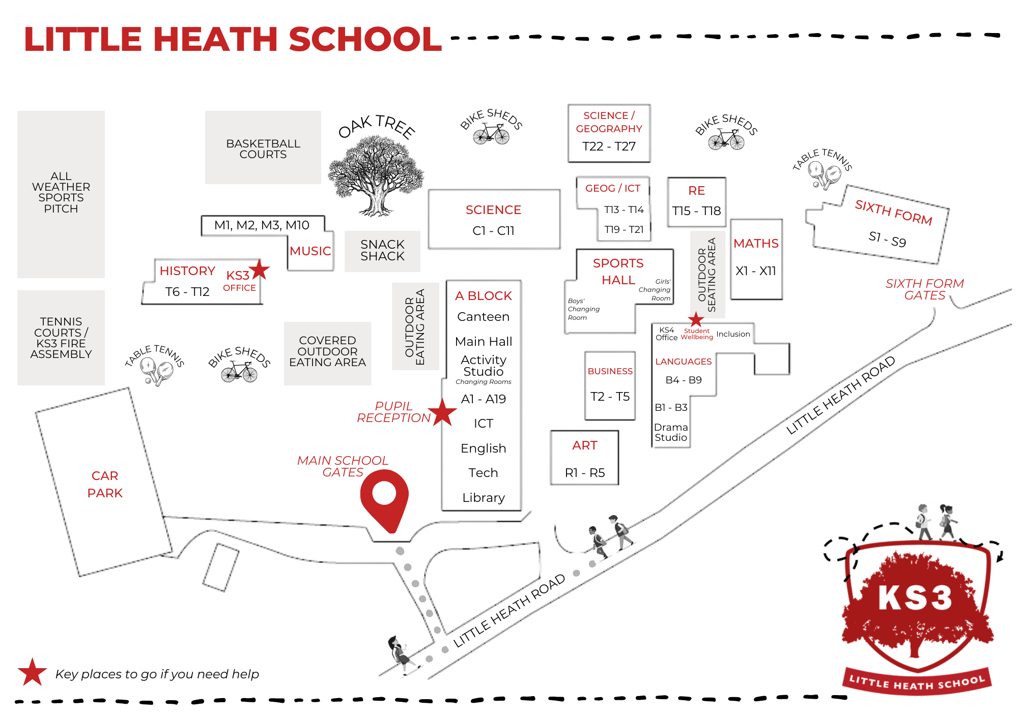 Little Heath School site map