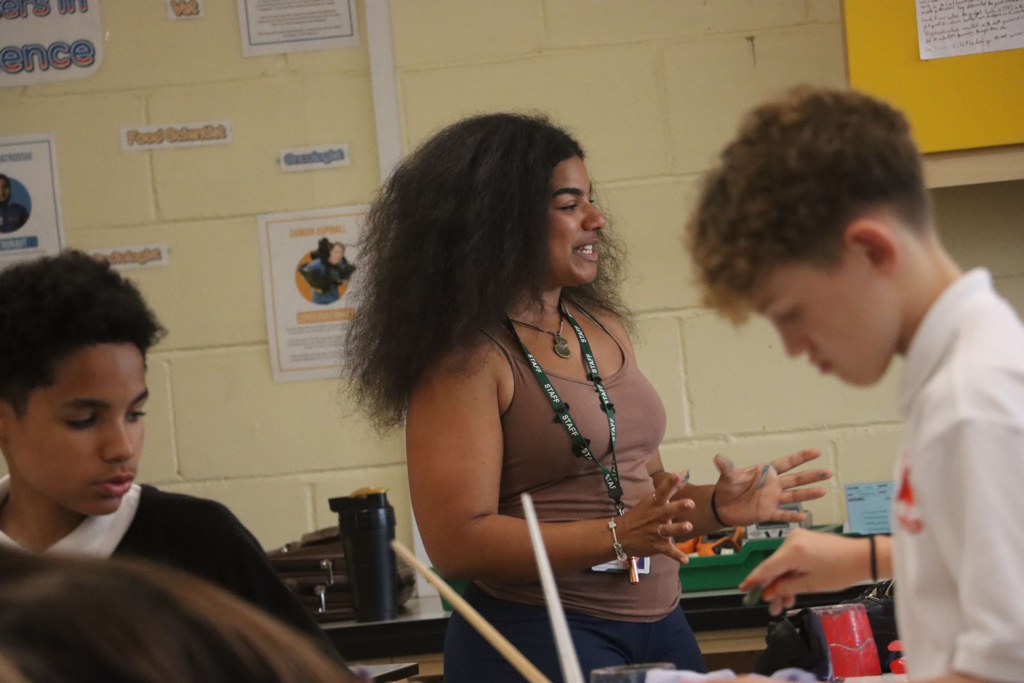 Year 13, Beth gets creative with students for our outdoor nature space
