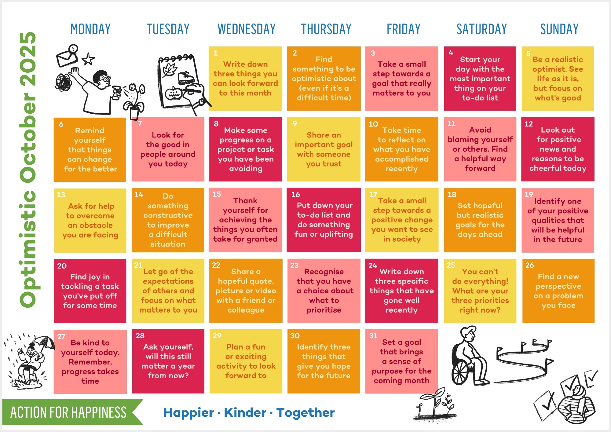 Optimistic October calendar