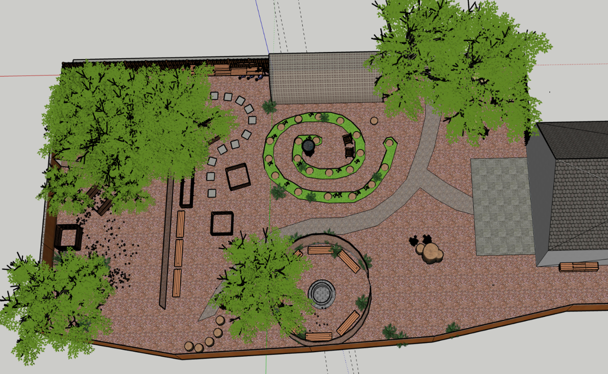 Bethany's design for the outdoor learning space Bethany's design for the outdoor learning space