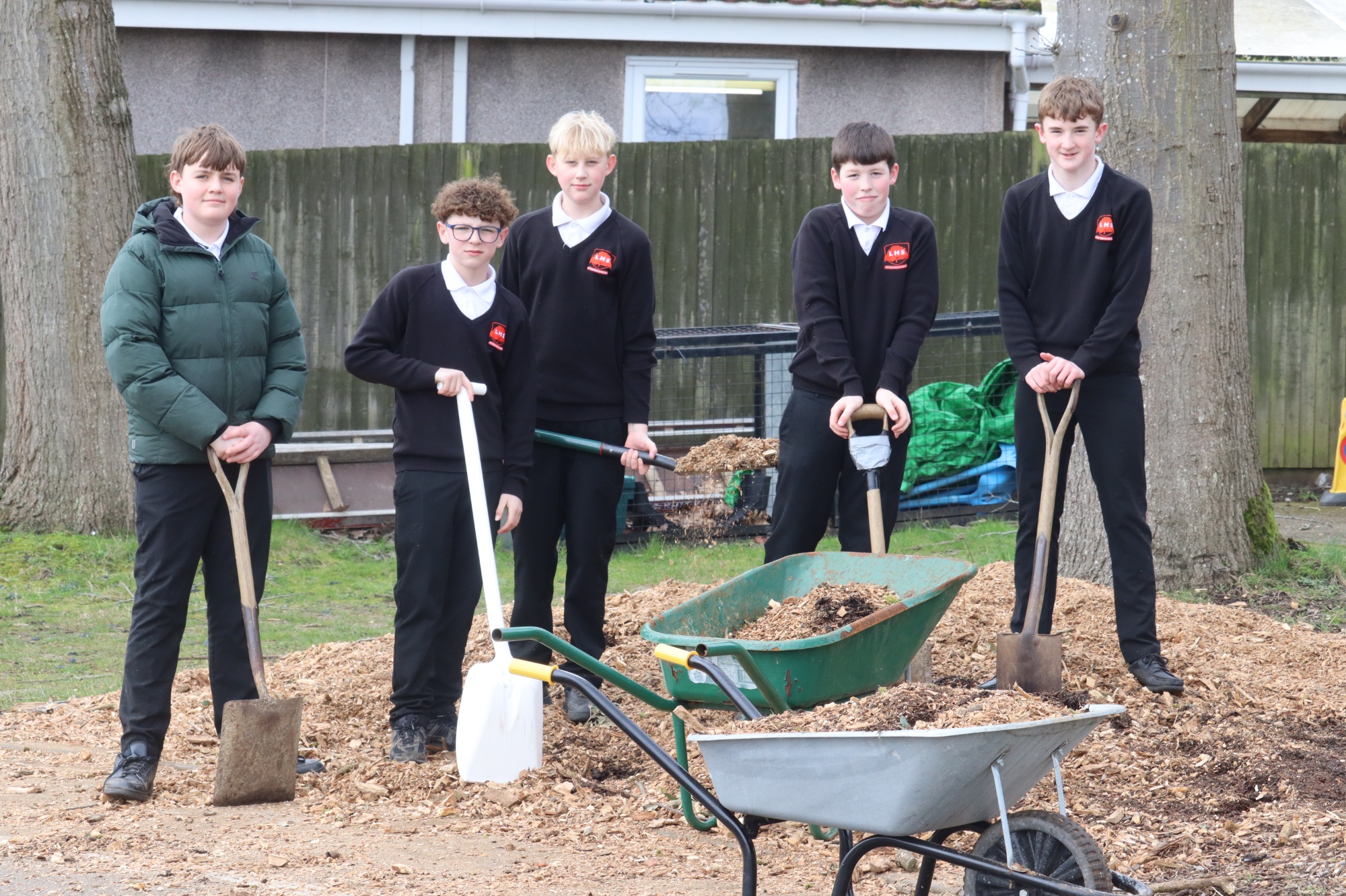 Year 8 spreading wood chips