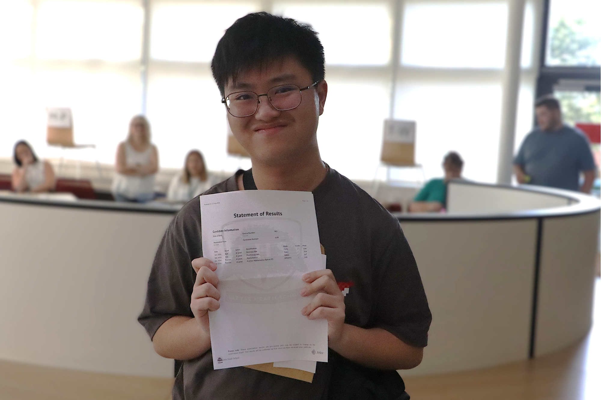 A level Student opens their results A level Student opens their results