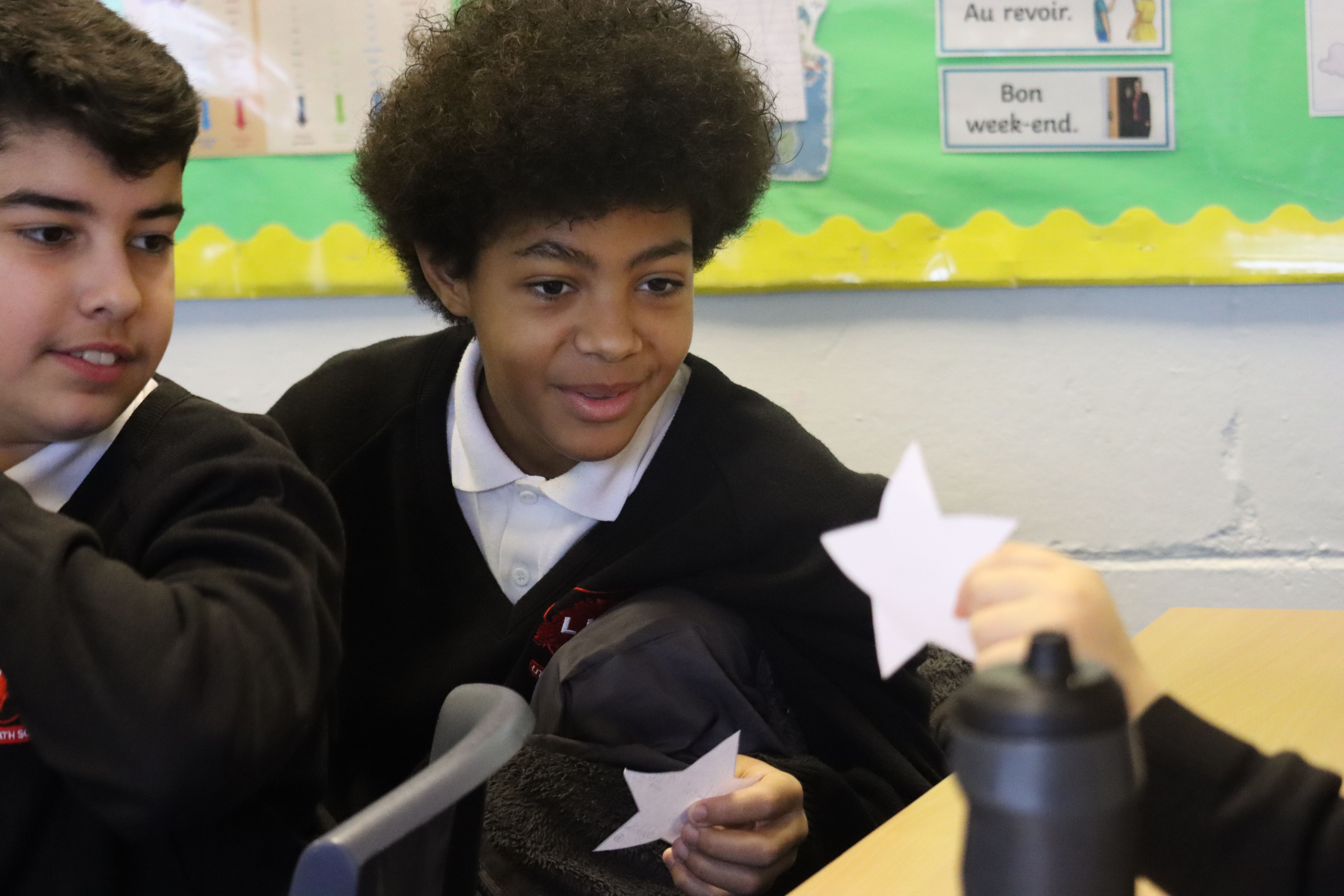 Students take part in the Children's Mental Health Week activities in form