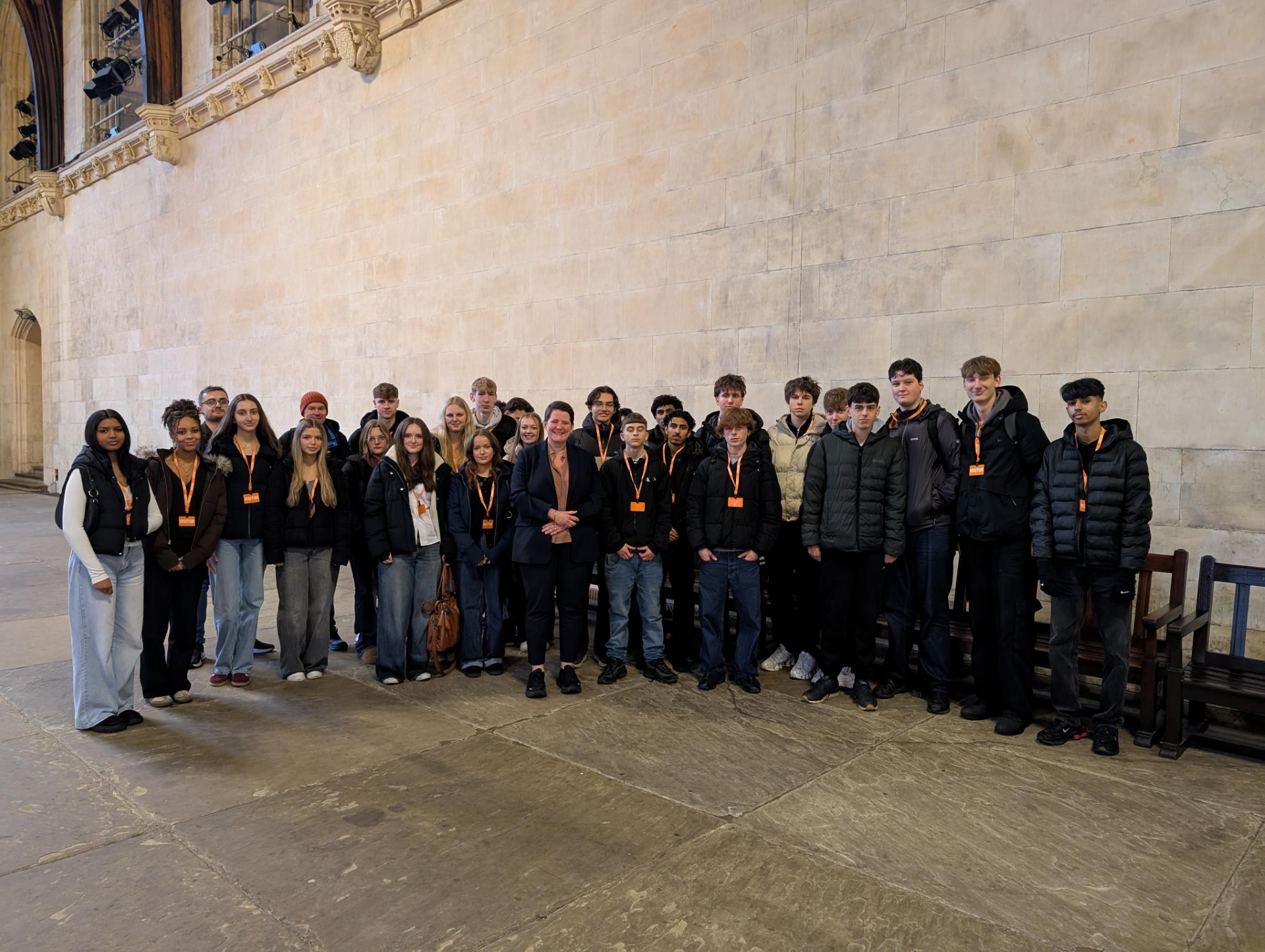 Y12 group photo with Olivia Bailey MP Y12 group photo with Olivia Bailey MP