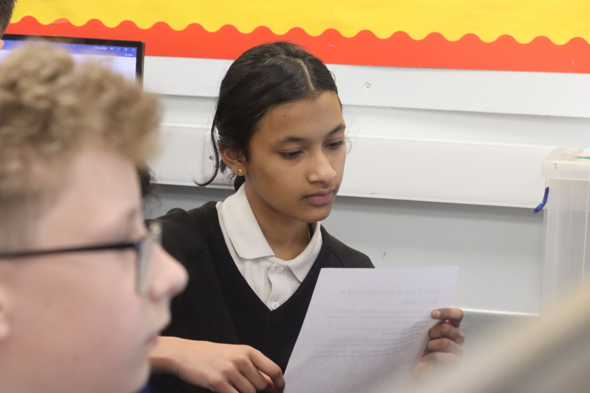 Year 8 Graduation Committee work on their speeches Year 8 Graduation Committee work on their speeches