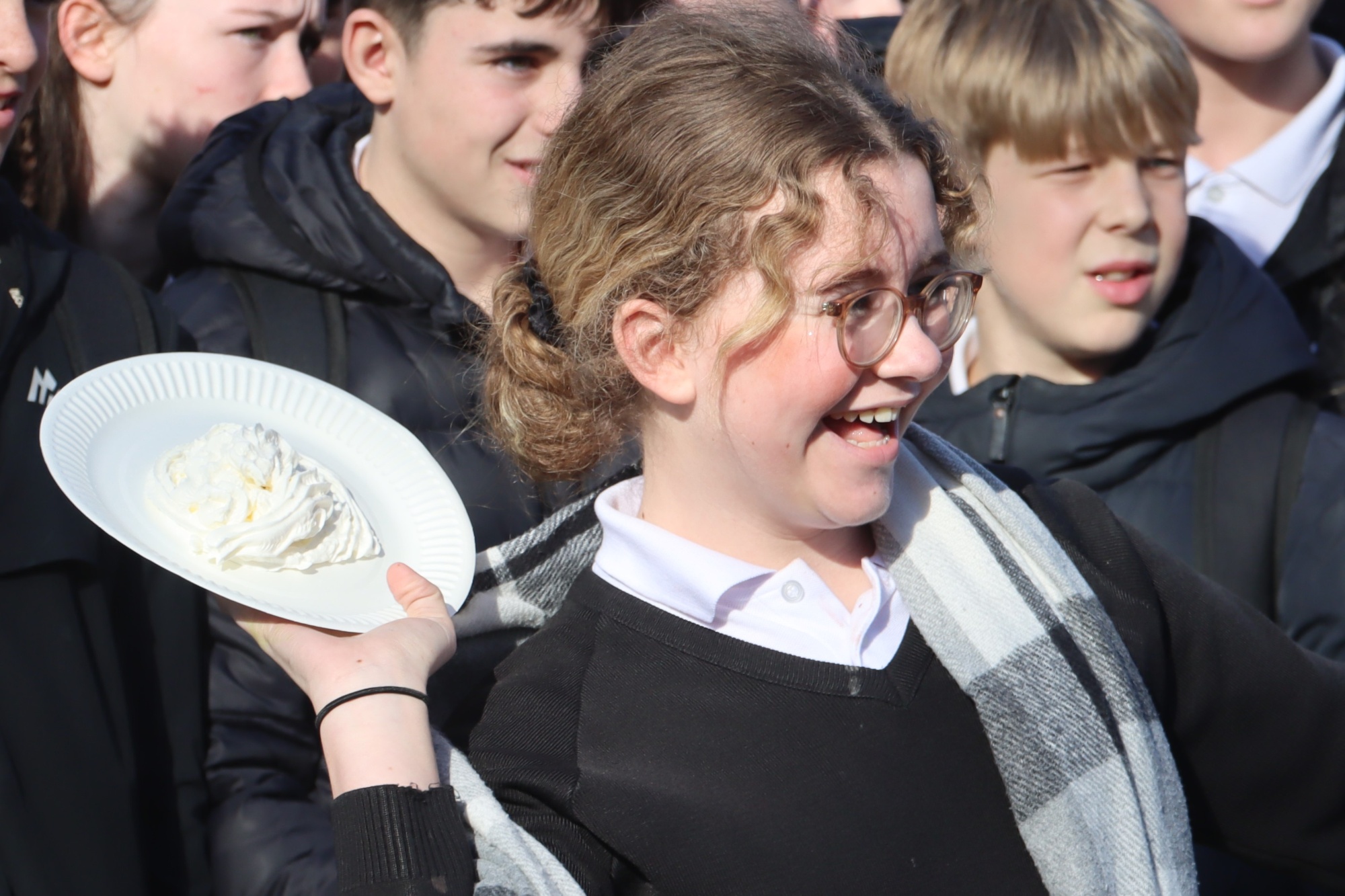 Students Pie a Teacher for charity Students Pie a Teacher for charity