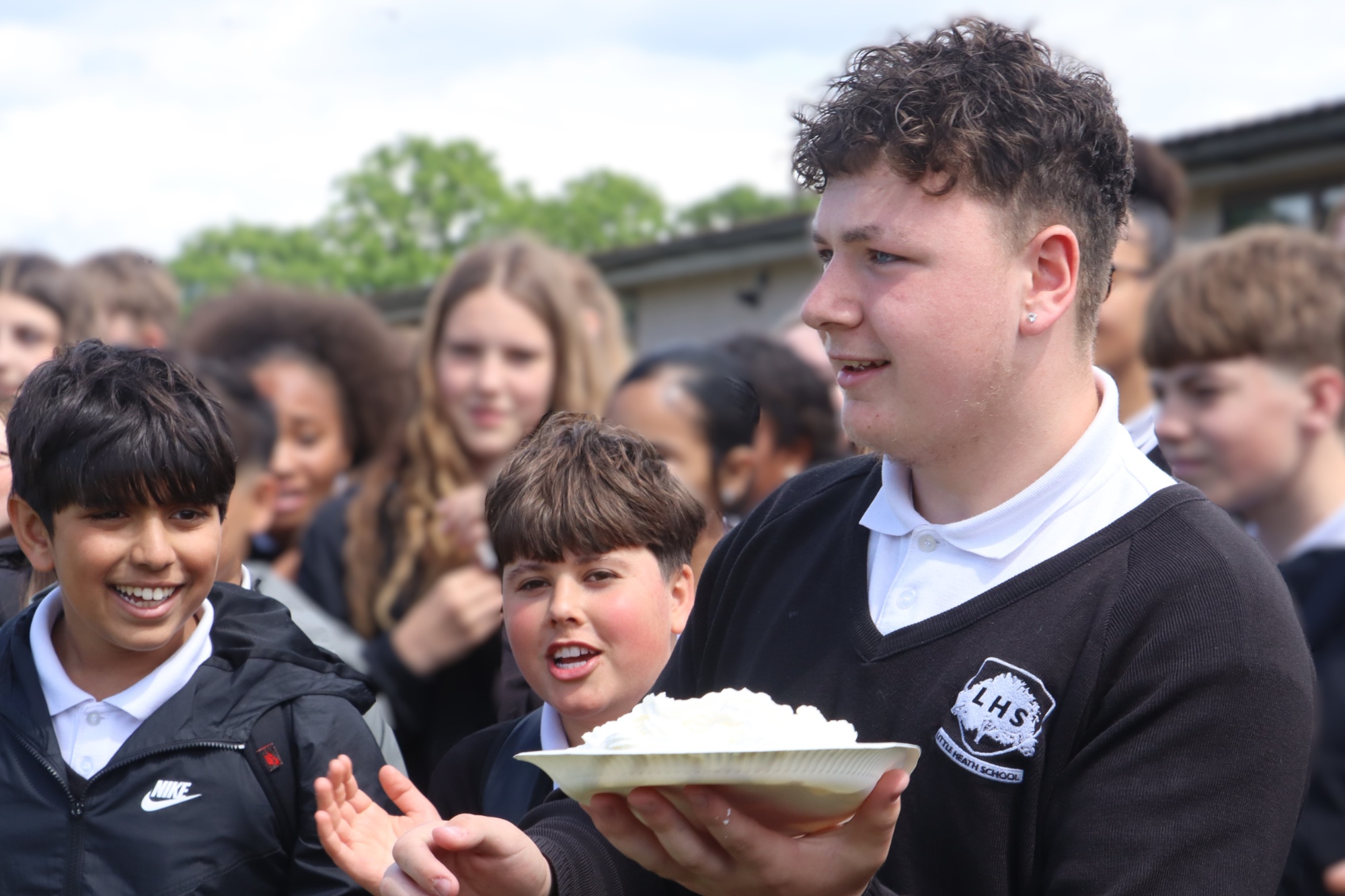 Students ready to pie their teachers