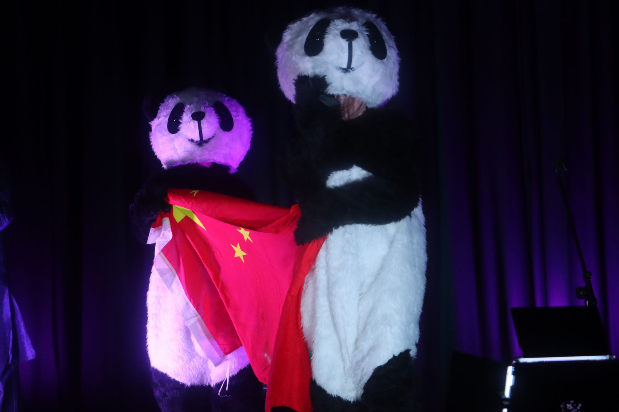 Pandas in the flag parade Pandas in the flag parade
