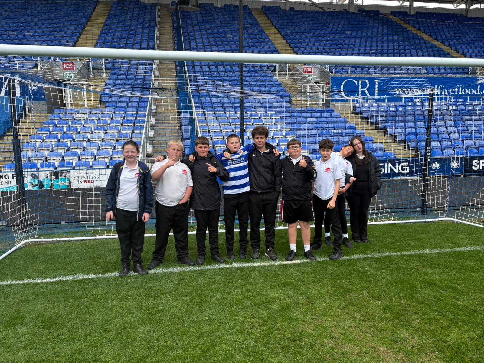 Year 7 & Year 8 in goal at Reading FC