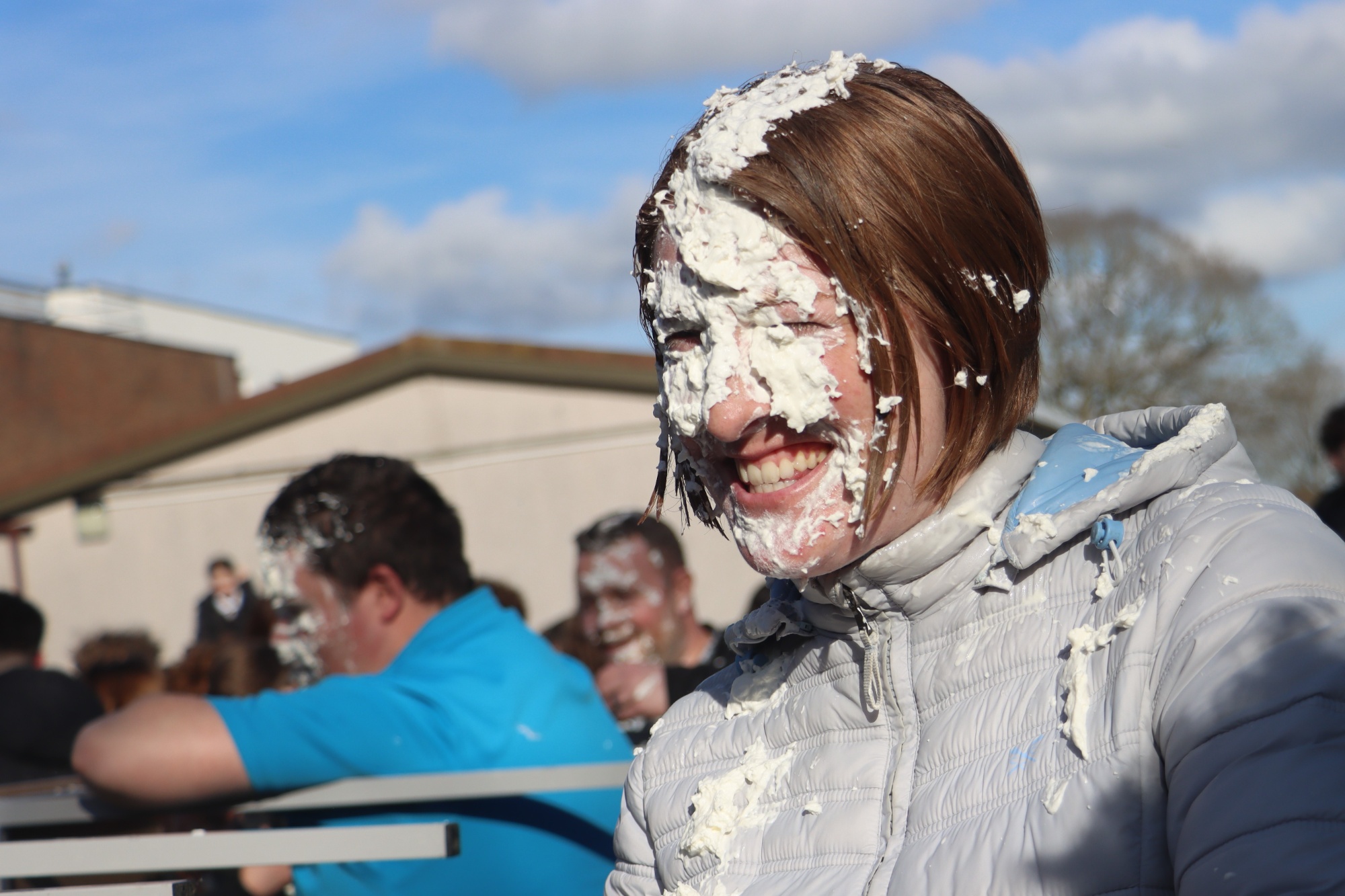 Miss Kennedy gets a pie in the face for charity! Miss Kennedy gets a pie in the face for charity!