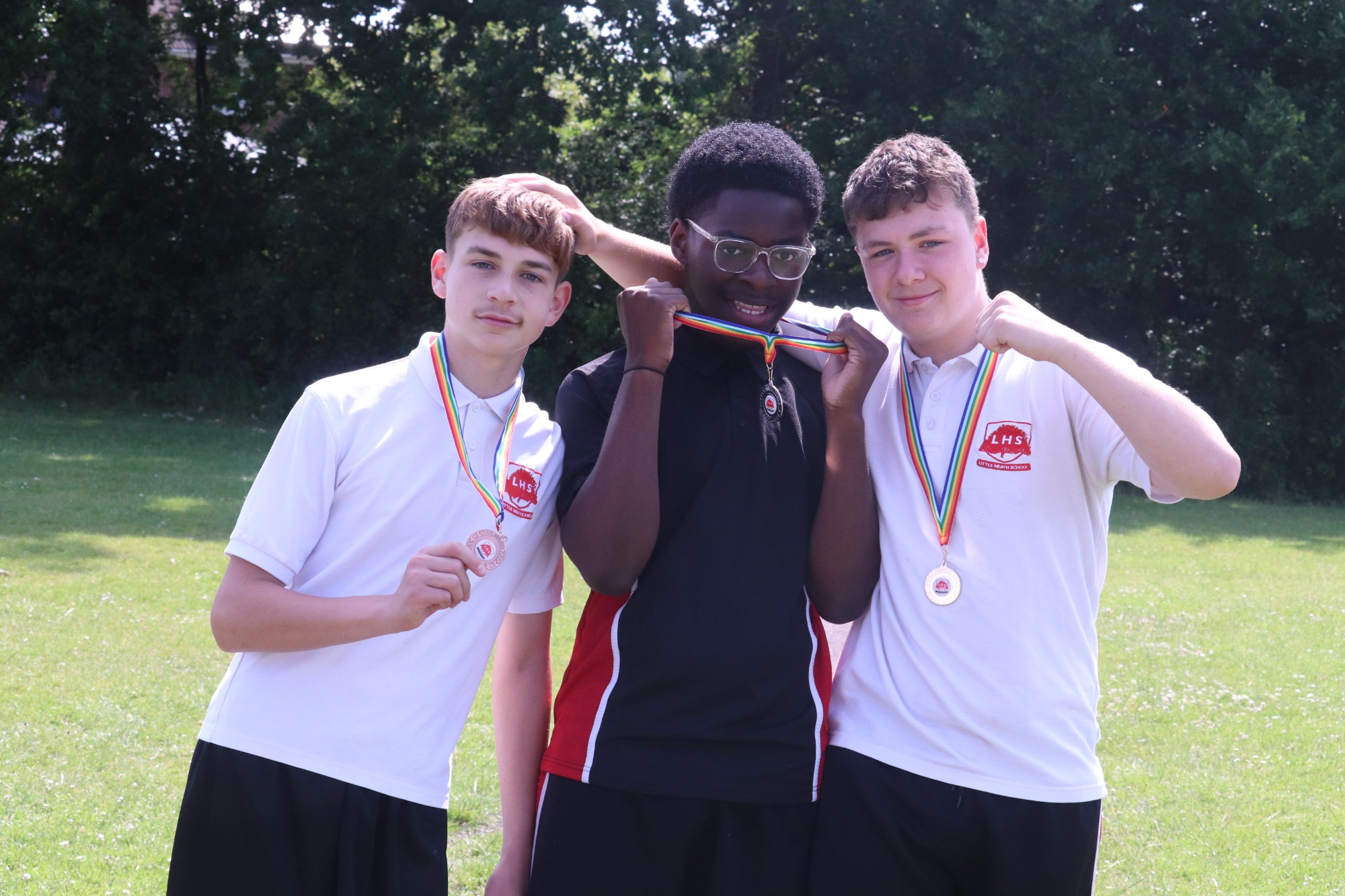 Year 8 students with their medals