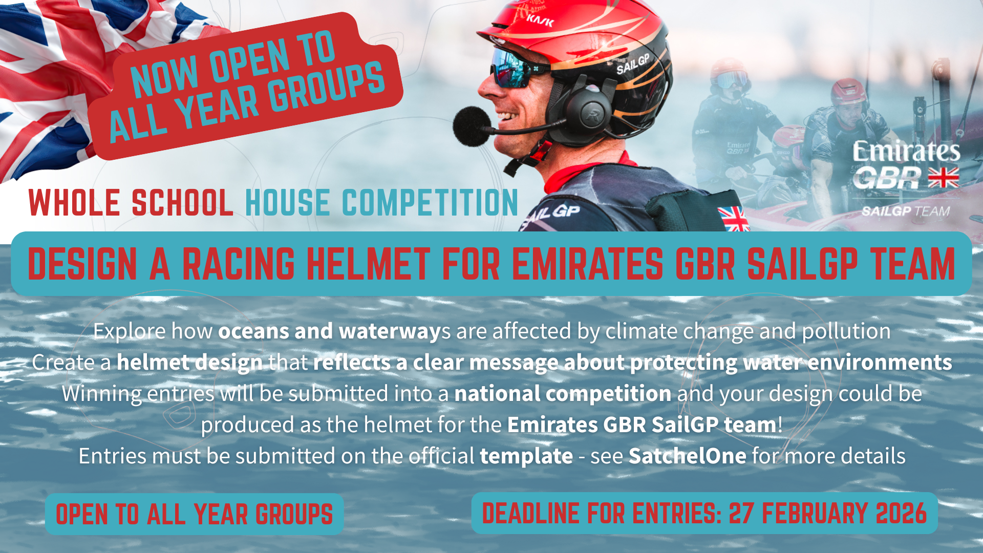 Design a racing helmet competition poster